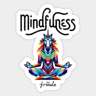 Mindfulness My Formula: Geometric Unicorn Meditation Sticker